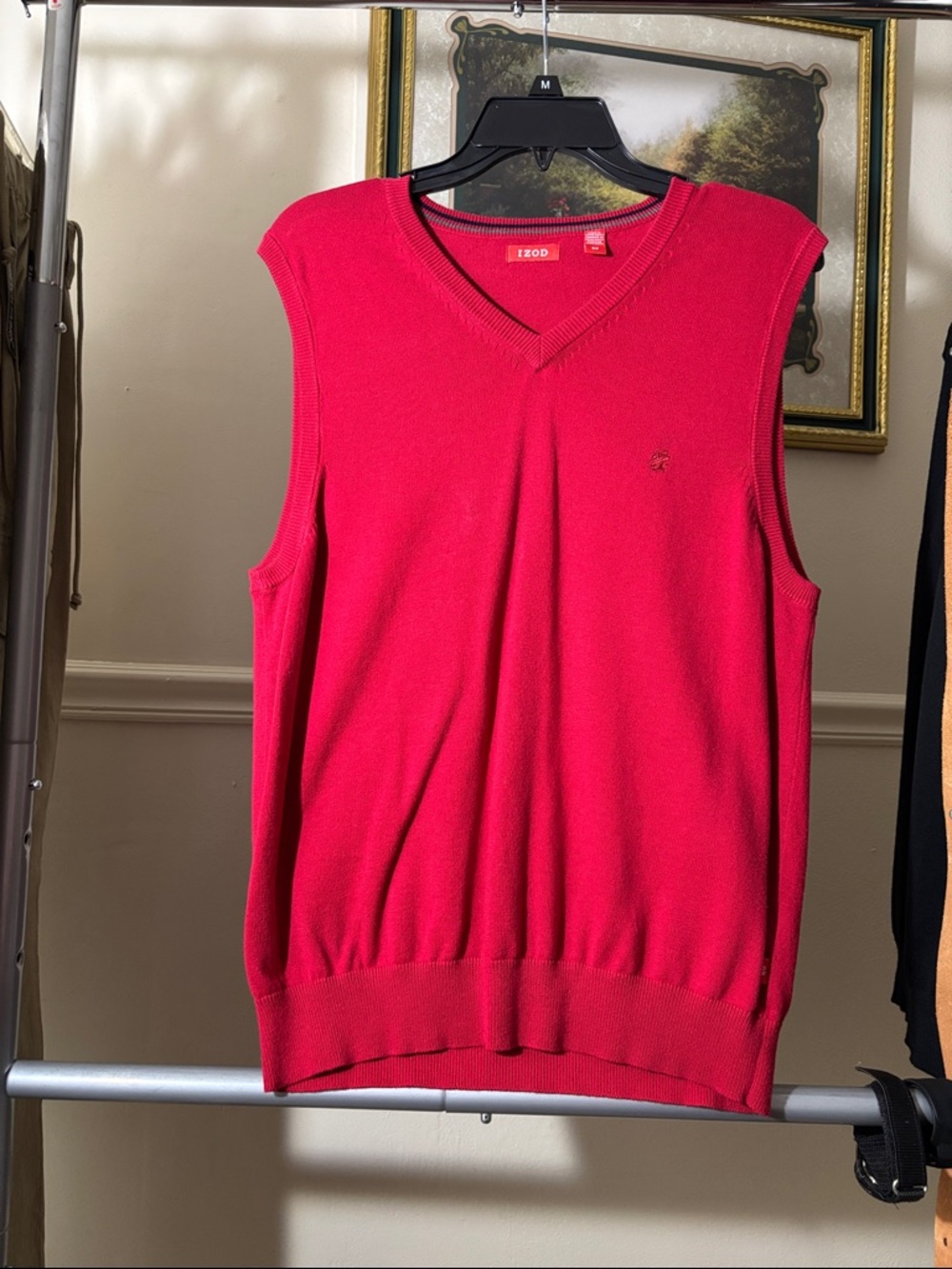 Izod Men’s V-Neck Sleeveless Sweater Vest - Red